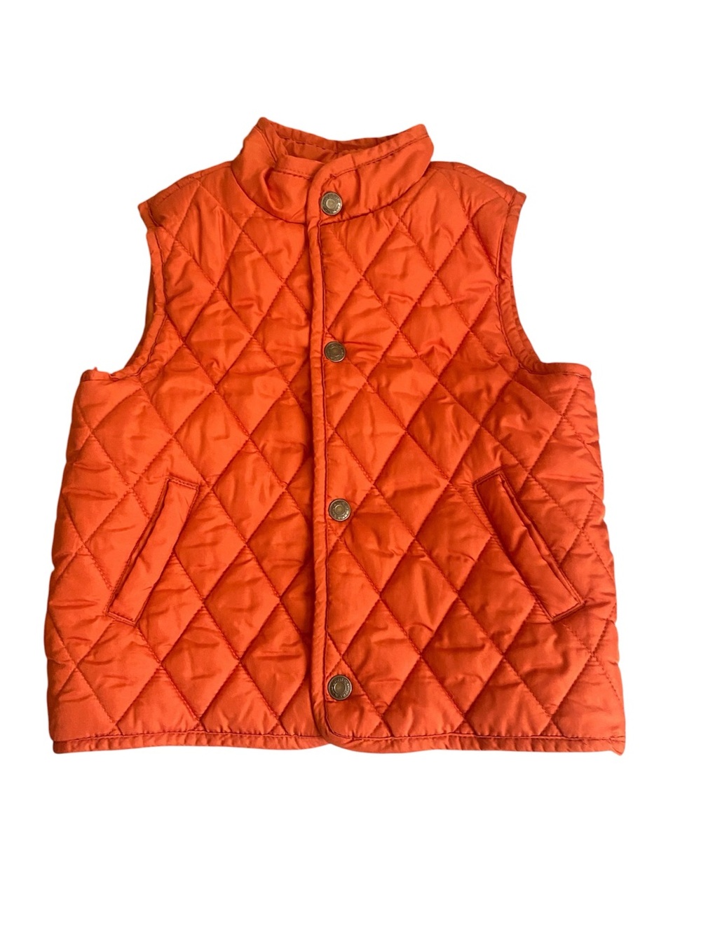 Janie and Jack Quilted Orange Kids Puffer Vest